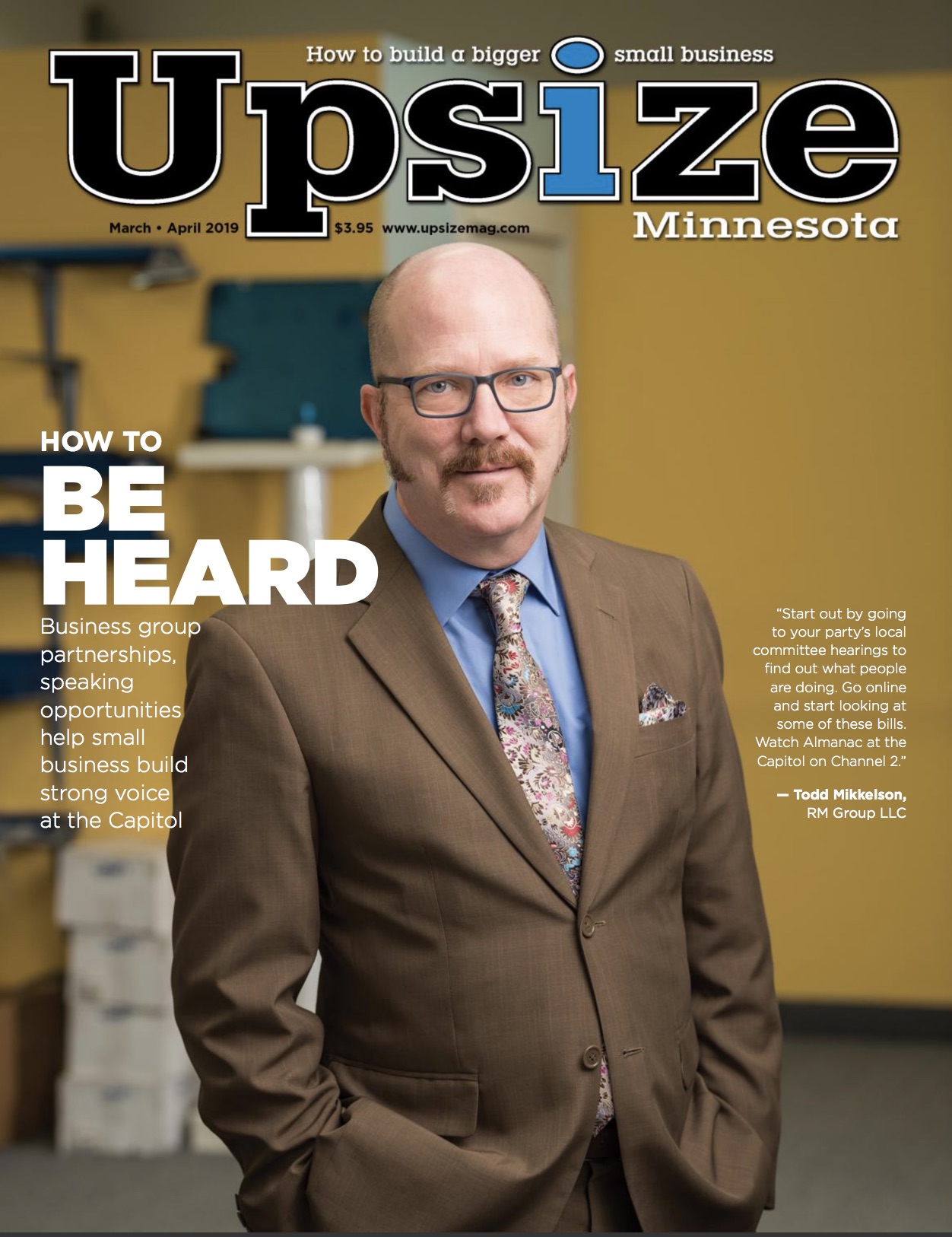 Owner Todd Mikkelson featured in Upsize Magazine